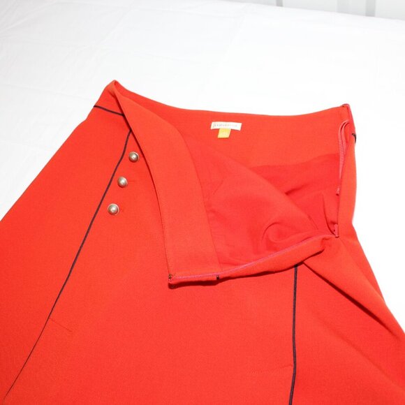 Leifsdottir for Anthropologie Regatta Orange Navy A-Line Mini Skirt - Size 2 - Picture 3 of 8
